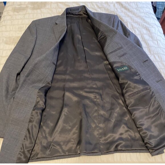 Lauren Ralph Lauren Mens 100% Wool Blazer Gray Size 44L - Picture 5 of 13